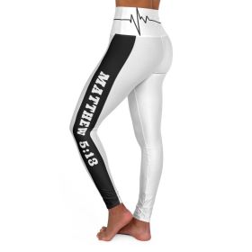 High Waisted Yoga Leggings, White And Black Salt Of The Earth Matthew 5:13 Beating Heart Sports Pants