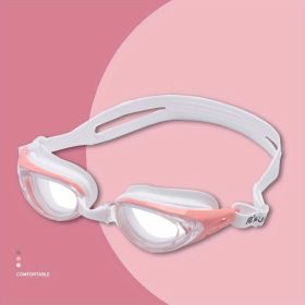 Waterproof Silicone Electroplating Anti-fog UV Protection Swimming Goggles For Men And Women; Swimming Pool Eyewear; Adults/Kids Diving Glasses (Color: Anti-fog Pink)