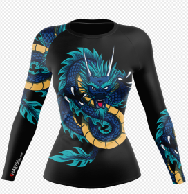 WOMEN BLUE DRAGON LONGSLEEVE - XMARTIAL (Option: XS)